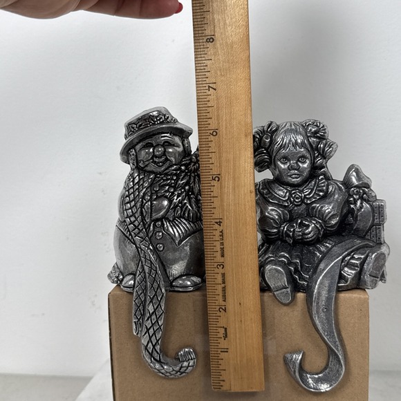 Cast Iron Christmas Stocking Holders  Girl And Snowman - Picture 7 of 7